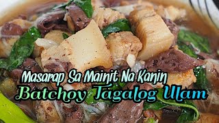 BEST BATCHOY TAGALOG ULAM RECIPE  PORK AND PORK LIVER WITH PORK BLOOD AND MISUA [upl. by Latsirk262]