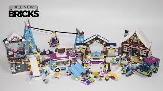 Lego Friends Ski Resort Ski Lift with Chalet Ice Rink OffRoader and Hot Chocolate Van [upl. by Idelia]