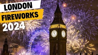 Londons New Year Eve FULL Fireworks show 2024 🎆  HAPPY NEW YEAR London City NYE [upl. by Volnay]