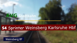 Führerstandsmitfahrt Stadtbahn S4 von Weinsberg nach Karlsruhe Hbf [upl. by Stavros]