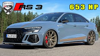 653HP AUDI RS3 MTM 8Y  REVIEW on AUTOBAHN [upl. by Asseral629]