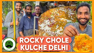 Rocky Bhai Style Chole Kulche Street Food in Delhi  Veggie Paaji [upl. by Aynotel141]