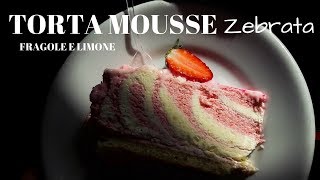 TORTA FRAGOLE E LIMONE Zebrata Ricetta FANTASTICA   RICETTE DI GABRI [upl. by Ennayehc]