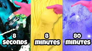 8Seconds Vs 8Minutes Vs 80Minutes Slime Making Challenge [upl. by Imekawulo]