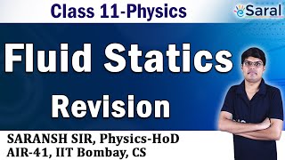 Fluid  Fluid Statics Revision Physics Class 11 JEE NEET [upl. by Negrom]