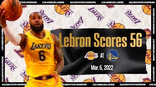 Los Angeles Lakers vs Golden State Warriors Full Game 720p  60FPS Lebron 56 Points [upl. by Odnarb]