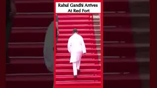 LoP Rahul Gandhi arrives at Red Fort for Independence Day celebrations [upl. by Neibaf]