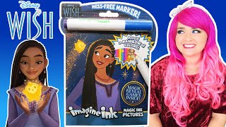 Coloring Disney Wish Imagine Ink Coloring Book  Magic Ink Activity Book Coloring Pages [upl. by Crooks]