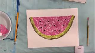 Visual Arts with Sarah  Pointillism Acrylic Watermelon Painting Project [upl. by Nuawd734]