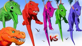 HULK HUGE Mosasaurus Feeding amp Battle Other Dinosaurs TREX Vs Indoraptor Jurassic World Evolution 2 [upl. by Mungam]