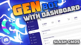 Discord Gen Bot 2023 With Dashboard amp Slash Commands  How To Make Gen Free 2023 [upl. by Jara]