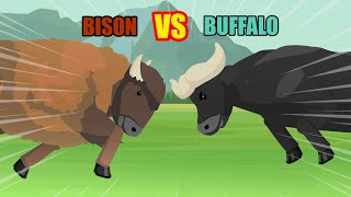 Bison vs Buffalo  Animal Tournament S1  Animal Animation [upl. by Dibru]