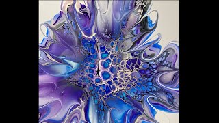 1553 Beautiful Purple Modified Bloom Acrylic Paint Pouring [upl. by Rainie722]