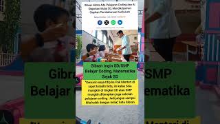 Gibran Ingin SDSMP Belajar Coding Matematika Sejak SD gibran prabowo reels [upl. by Yerahcaz]