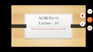 Lecture  10 Tilth  Definition Characteristics of good tilth  Hindi Explanation AGRON 111 [upl. by Sixela386]