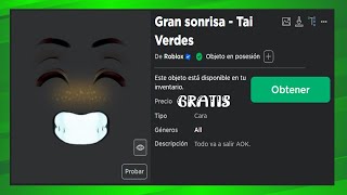 😱Como TENER La 🤑 GRAN SONRISA  TAI VERDES 😁 En Roblox GRATIS  Sin Robux [upl. by Yovonnda]