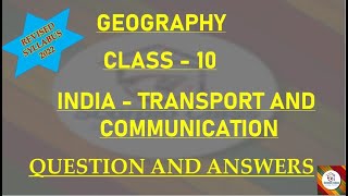 KSEEB I Geography I class 10 I India  Transport and communication I revised notes I Part 2 I [upl. by Neo]