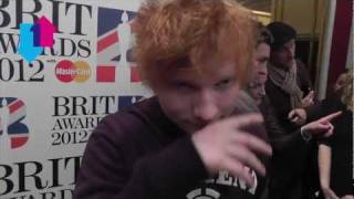 BRIT Awards 2012 Ed Sheeran Emeli Sande Professor Green Interviews 120112  Official Charts [upl. by Cohdwell]