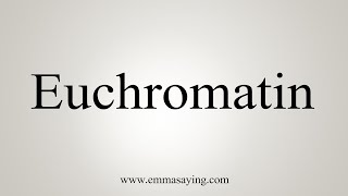 How To Say Euchromatin [upl. by Willock]