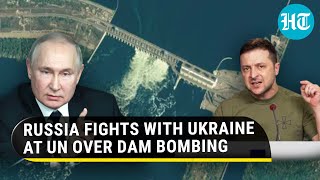 Kakhovka Dam Breach Russia blasts Impunity of Kyiv regime at tense UNSC meet Ukraine hits back [upl. by Adnov]