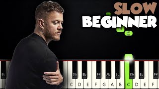 Believer  Imagine Dragons  SLOW BEGINNER PIANO TUTORIAL  SHEET MUSIC by Betacustic [upl. by Zorina]