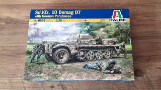 Italeri Sd Kfz 10 Demag D7 with German Paratroops Kutu İnceleme [upl. by Aihtiekal673]