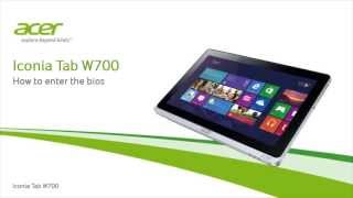 Iconia Tab W700  How to enter the bios [upl. by Welton]