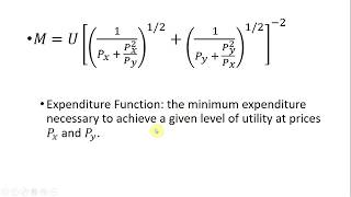 CES Utility Solve for Demands Indirect Utility and Expenditure Function [upl. by Audres379]