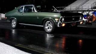 Derek 1970 Chevy Nova Bracket Race round three pass  Gainesville Raceway Florida June 26 2010 [upl. by Nhguavaj]