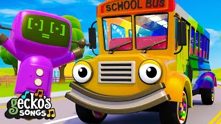 The ULTIMATE Wheels on the Rainbow Bus｜Geckos Garage Songs｜KARAOKE TIME｜Trucks for Kids [upl. by Euqinotna263]