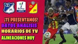 TE MUESTRO HORARIOS CANALES ALINEACIONES DEL MILLONARIOS VS PEREIRA LIGA BETPLAY 2024 [upl. by Atsahs]