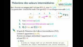 Synthèse dUne Minute  Théorème des Valeurs Intermédiares [upl. by Nothsa746]