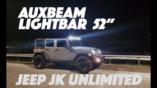 Carvlog Indonesia  Pasang Light Bar Auxbeam VSeries 52quot LED di Jeep JK quotRUBICONquot [upl. by Orwin]