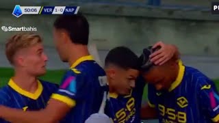 Gol di Dailon Rocha Livramento  Hellas VeronaNapoli 30 tutti i goalrhighlights estesi2024 [upl. by Ydniahs305]