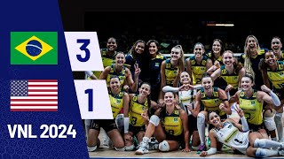 BRASIL 3 X 1 EUA  VNL  LIGA DAS NAÇÕES DE VÔLEI FEMININO [upl. by Terrance]