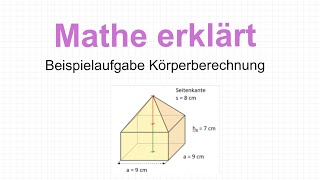 Körperberechnung Pyramide Beispiel  Textaufgabe Mathe erklärt von Lars Jung [upl. by End]