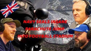 Navy SEALS Insane Parachute Jump into Football Stadium REACTION  OFFICE BLOKES REACT [upl. by Assetniuq]