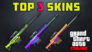 GTA Online TOP 3 SKINS For HEAVY SNIPER MK 2 Weapon Customization [upl. by Jabin]