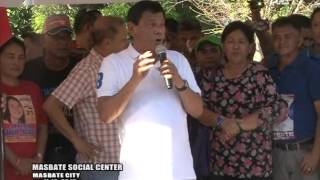 DUTERTE Rally Masbate April 16 2016 [upl. by Brosine]