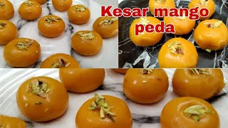 Kesar mango peda recipe Aam peda quick and easy mango sweet [upl. by Arebma]