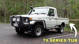 Transforming A FARMTRUCK Into An Epic TOURER Installing A 79 Series Tub On A 75 LAND CRUISER [upl. by Anitroc]