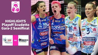 Novara  Conegliano  Highlights  Match 2 Semifinal   Lega Volley Femminile  Campionato 202223 [upl. by Yelrehs72]