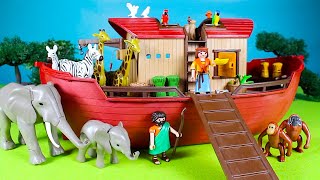 Wild Zoo Animals  Playmobil Animals Noahs Ark Building Sets  Toy Story For Kids Video [upl. by Twelve957]