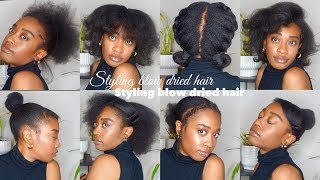 7 HAIRSTYLES FOR NATURAL BLOWOUT HAIR  EASY  NO GEL  4C HAIR [upl. by Annelg]