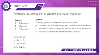 Guia COMIPEMS 2023  Formación Cívica y Ética  Pregunta No 290 [upl. by Lertram]