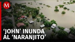 Inundaciones en El Naranjito por huracán John y desfogue de presas [upl. by Berkie]