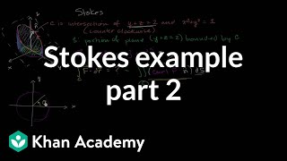 Stokes example part 2 Parameterizing the surface  Multivariable Calculus  Khan Academy [upl. by Novad]