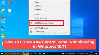 How To Fix NVIDIA Control Panel Not showing in Windows 1011 [upl. by Witha136]