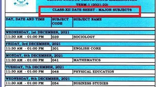 CBSE class 12 exam date sheet out  class 12 exam date [upl. by Ninnette]