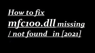 How to fix mfc100dll missing [upl. by Roderica656]